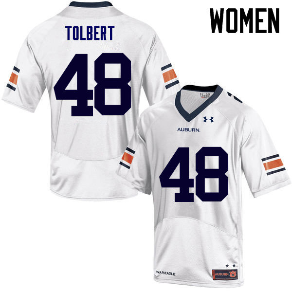 Women Auburn Tigers #48 C.J. Tolbert College Football Jerseys Sale-White - Click Image to Close